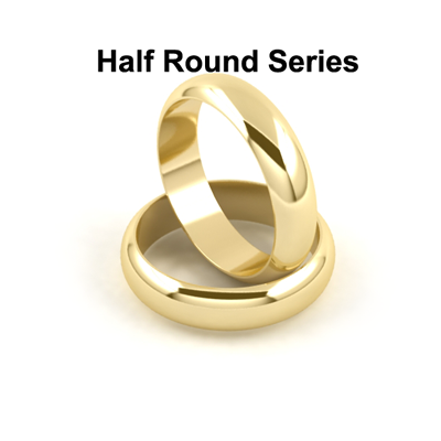 Gold And Platinum Half Round Wedding Bands Series